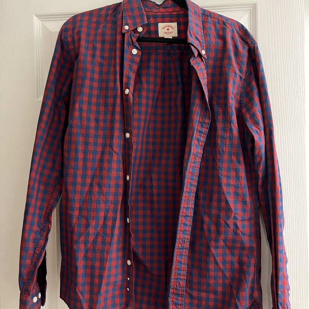 Brooks Red and Blue Plaid Men's Shirt